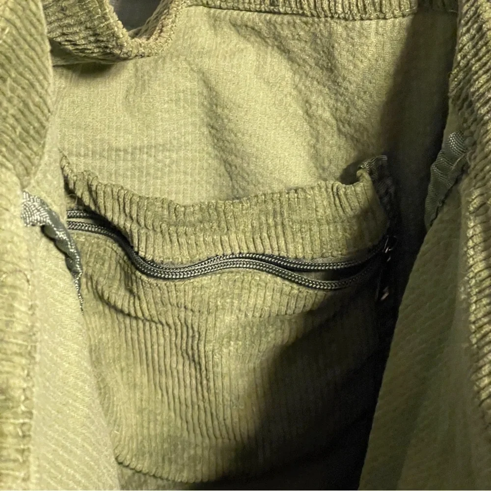 Unbranded Green Corduroy Tote Bag Purse 17x25 Shoulder Strap Boho Grunge Hippie